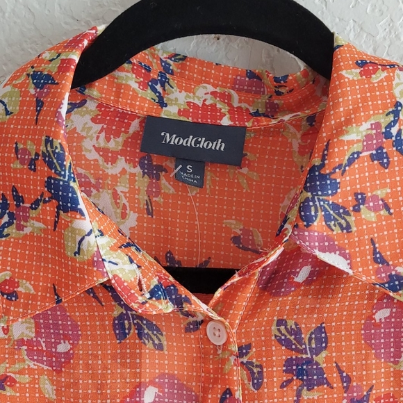 Modcloth Floral Blouse Size S - Picture 2 of 5